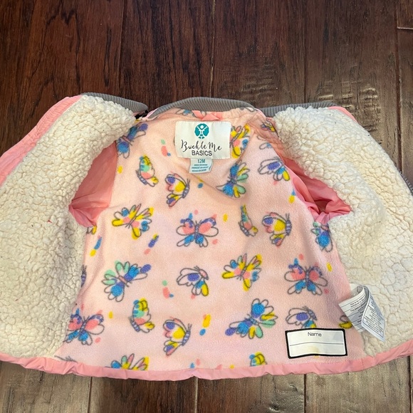 Buckle Me Baby Toddler Girls Pink Coat 12 Months - Picture 4 of 8